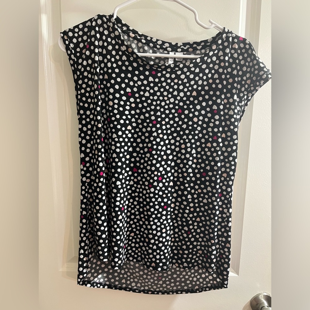 Elle Black and White Blouse Polka Dot Style